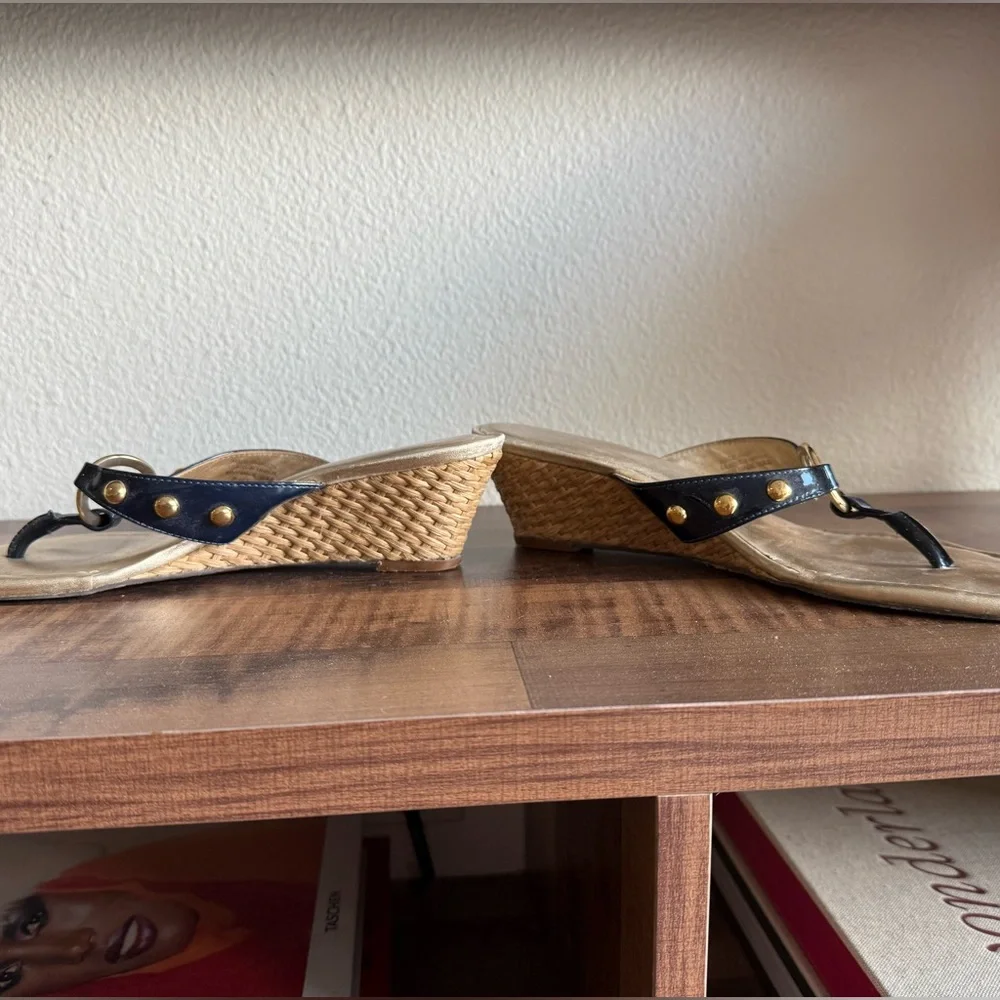 Lily Pulitzer Navy Patent Wedge Sandals✨ - Picture 5 of 8